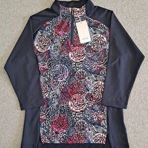 Ping Shirt Woman 2 Sensorcool Blue Quarter Zip Floral Moisture Wicking Hike Golf